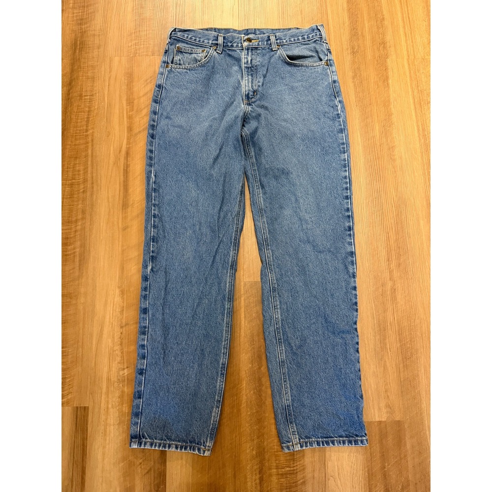 Carhartt Relaxed Fit Jeans Mens 34x32 Blue B17 DST Straight Leg Denim